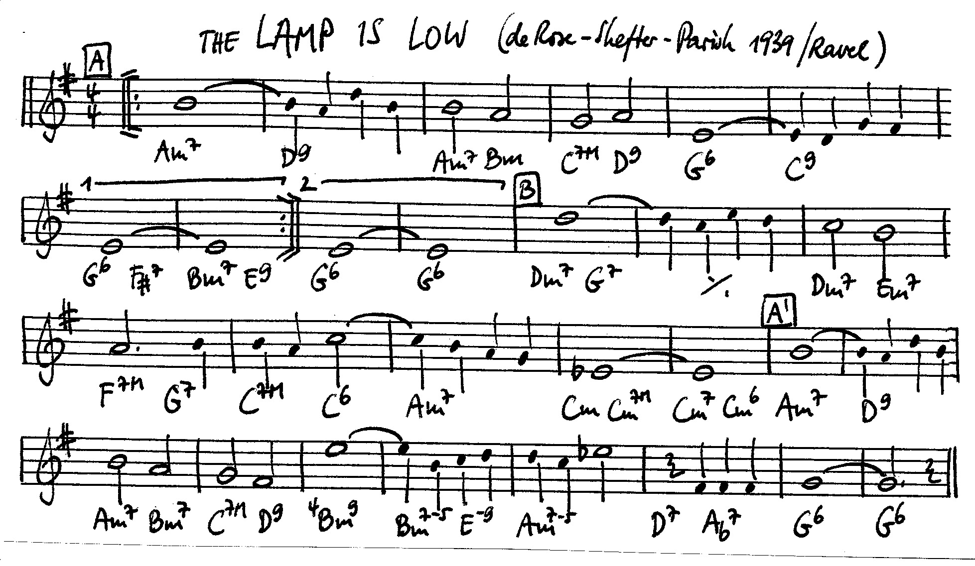 the lamp is low leadsheet – book us for your next 20s or gatsby event